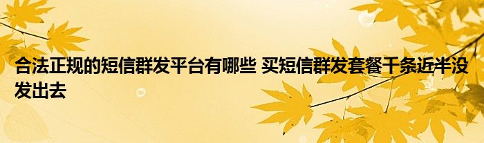 合法正规的短信群发平台有哪些 买短信群发套餐千条近半没发出去