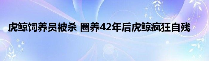 虎鲸饲养员被杀 圈养42年后虎鲸疯狂自残