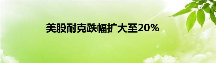 美股耐克跌幅扩大至20%