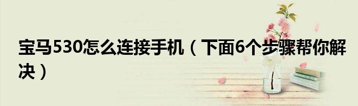 宝马530怎么连接手机（下面6个步骤帮你解决）