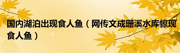 国内湖泊出现食人鱼（网传文成珊溪水库惊现食人鱼）