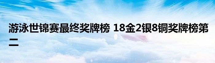 游泳世锦赛最终奖牌榜 18金2银8铜奖牌榜第二