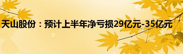 天山股份：预计上半年净亏损29亿元-35亿元