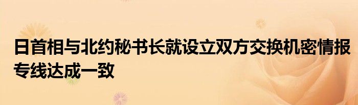 日首相与北约秘书长就设立双方交换机密情报专线达成一致