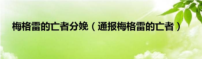 梅格雷的亡者分娩（通报梅格雷的亡者）