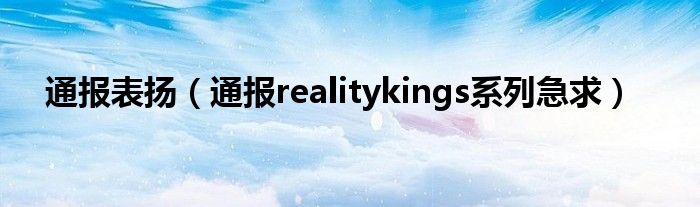 通报表扬（通报realitykings系列急求）