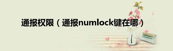 通报权限（通报numlock键在哪）