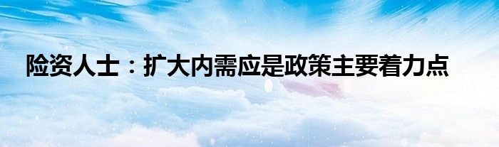 险资人士：扩大内需应是政策主要着力点