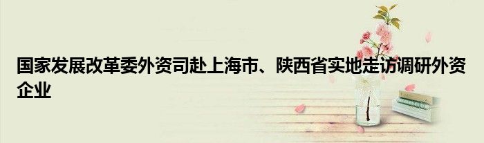 国家发展改革委外资司赴上海市、陕西省实地走访调研外资企业