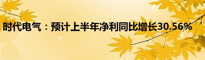 时代电气：预计上半年净利同比增长30.56%