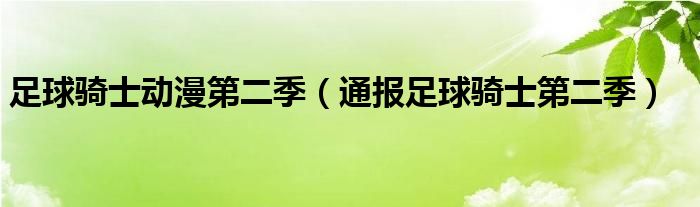 足球骑士动漫第二季（通报足球骑士第二季）