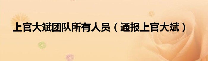 上官大斌团队所有人员（通报上官大斌）