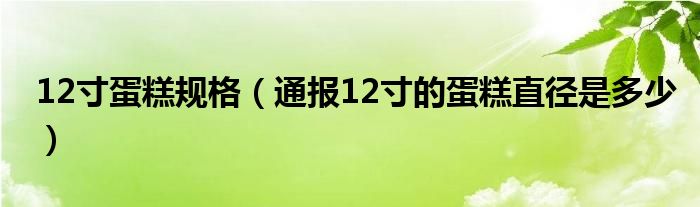 12寸蛋糕规格（通报12寸的蛋糕直径是多少）