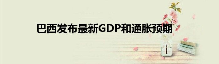 巴西发布最新GDP和通胀预期