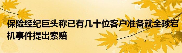 保险经纪巨头称已有几十位客户准备就全球宕机事件提出索赔