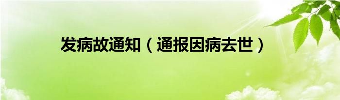 发病故通知（通报因病去世）