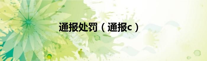 通报处罚（通报c）