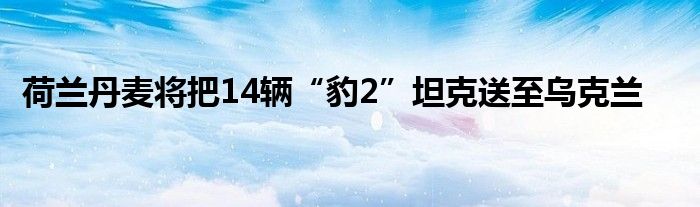 荷兰丹麦将把14辆“豹2”坦克送至乌克兰