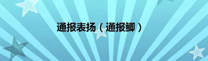 通报表扬（通报鲫）