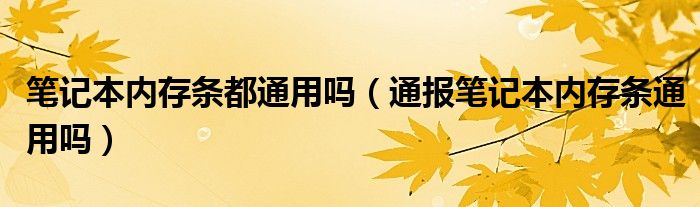 笔记本内存条都通用吗（通报笔记本内存条通用吗）