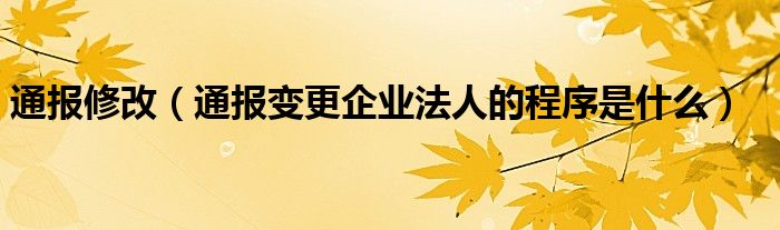 通报修改（通报变更企业法人的程序是什么）