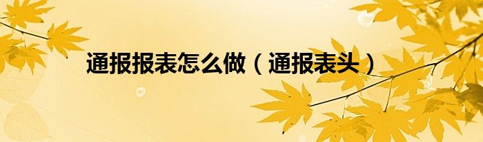 通报报表怎么做（通报表头）