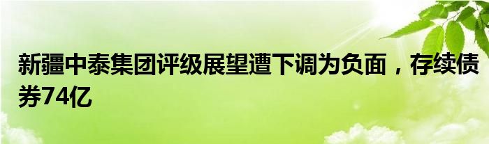 新疆中泰集团评级展望遭下调为负面，存续债券74亿