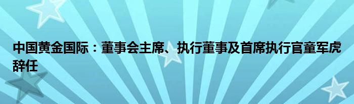 中国黄金国际：董事会主席、执行董事及首席执行官童军虎辞任