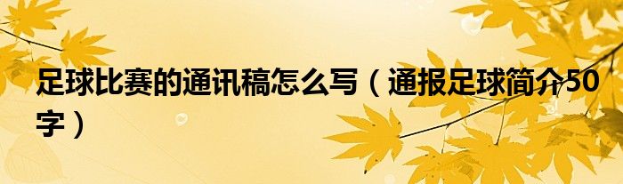 足球比赛的通讯稿怎么写（通报足球简介50字）