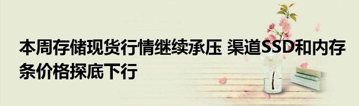 本周存储现货行情继续承压 渠道SSD和内存条价格探底下行