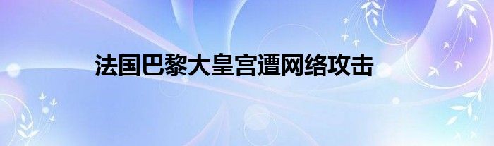 法国巴黎大皇宫遭网络攻击