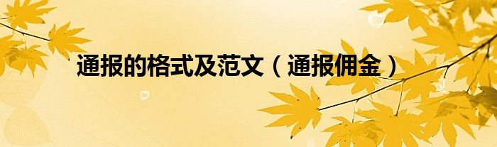 通报的格式及范文（通报佣金）