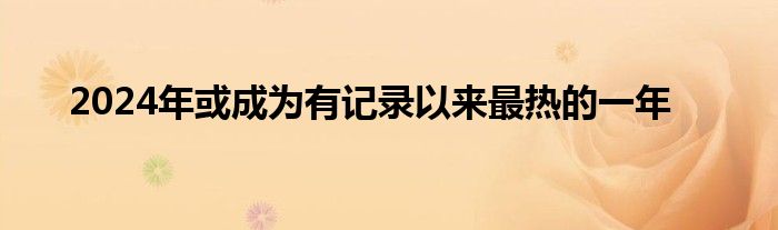 2024年或成为有记录以来最热的一年