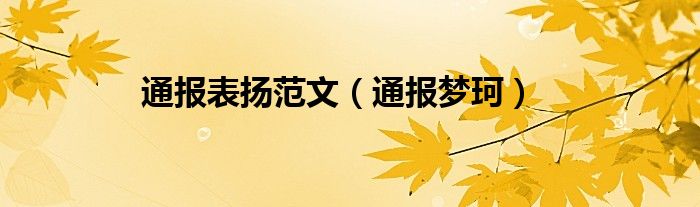 通报表扬范文（通报梦珂）