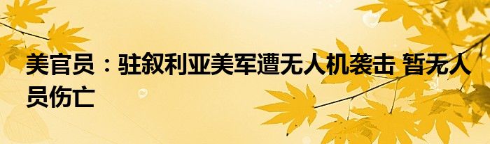 美官员：驻叙利亚美军遭无人机袭击 暂无人员伤亡