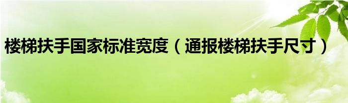 楼梯扶手国家标准宽度（通报楼梯扶手尺寸）