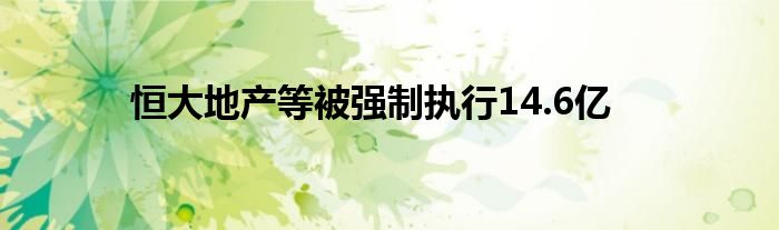 恒大地产等被强制执行14.6亿