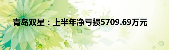 青岛双星：上半年净亏损5709.69万元