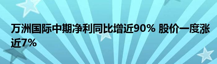 万洲国际中期净利同比增近90% 股价一度涨近7%