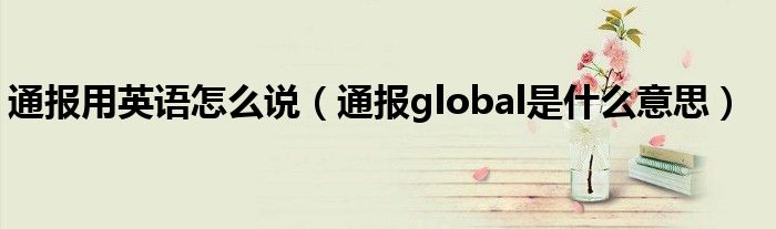 通报用英语怎么说（通报global是什么意思）