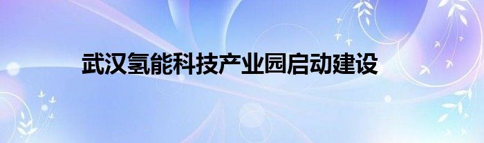 武汉氢能科技产业园启动建设