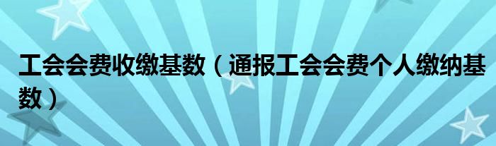 工会会费收缴基数（通报工会会费个人缴纳基数）