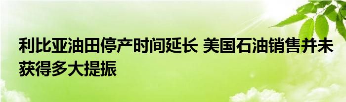 利比亚油田停产时间延长 美国石油销售并未获得多大提振