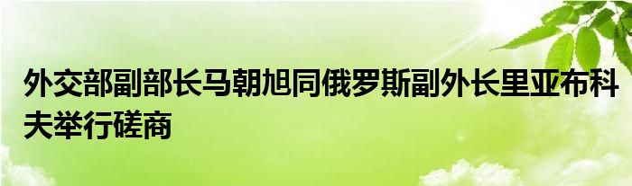 外交部副部长马朝旭同俄罗斯副外长里亚布科夫举行磋商