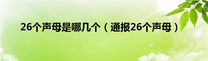 26个声母是哪几个（通报26个声母）