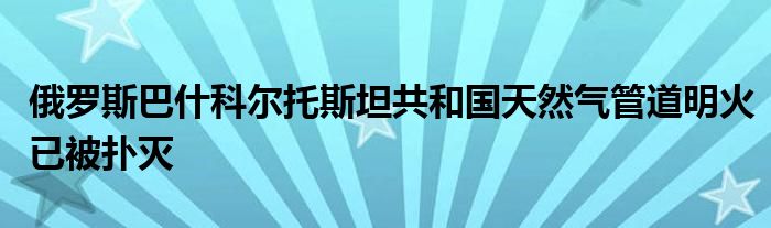 俄罗斯巴什科尔托斯坦共和国天然气管道明火已被扑灭