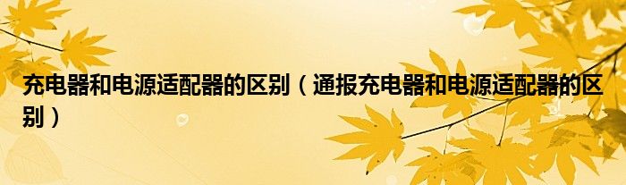 充电器和电源适配器的区别（通报充电器和电源适配器的区别）