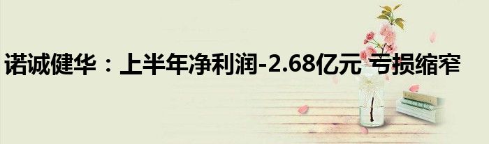 诺诚健华：上半年净利润-2.68亿元 亏损缩窄