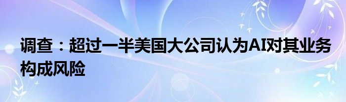 调查：超过一半美国大公司认为AI对其业务构成风险