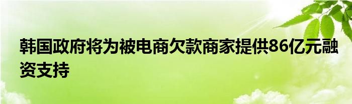 韩国政府将为被电商欠款商家提供86亿元融资支持